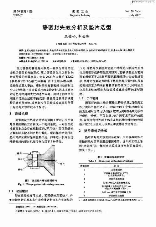 静密封失效分析及垫片选型