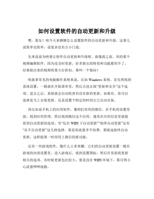 如何设置软件的自动更新和升级