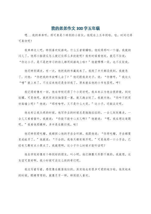 我的弟弟作文300字五年级