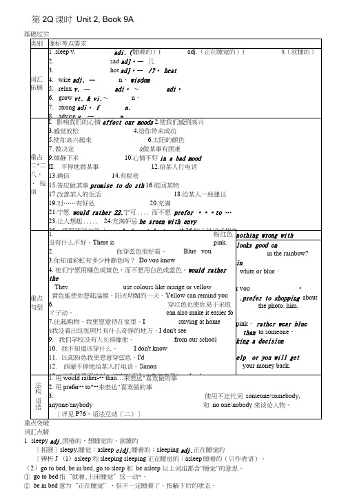 牛津9AUnit2中考冲刺复习.docx