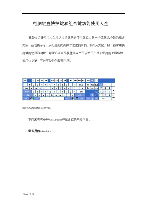 电脑键盘快捷键和组合件使用大全