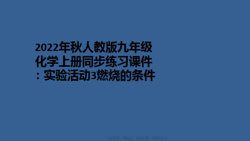 2022年秋人教版九年级化学上册同步练习课件：实验活动3燃烧的条件