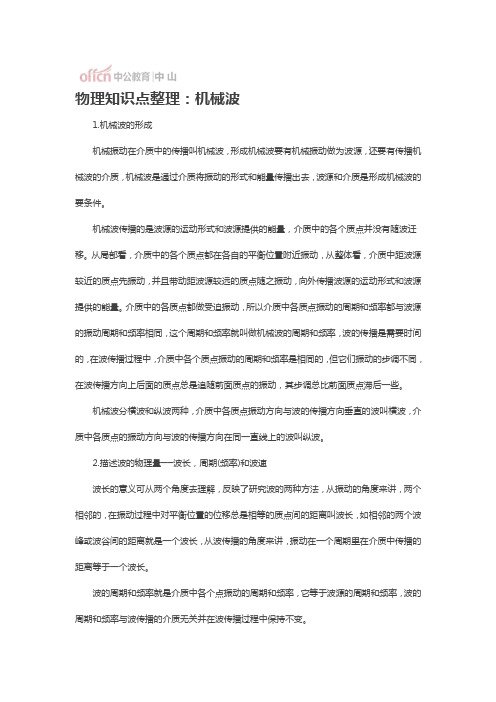 物理知识点整理：机械波