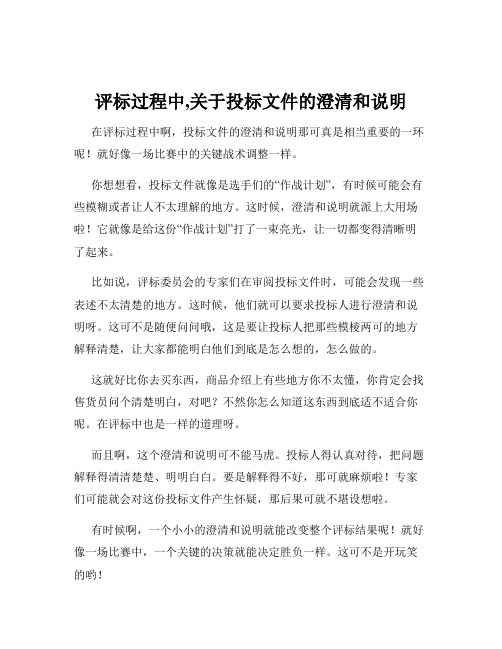 评标过程中,关于投标文件的澄清和说明