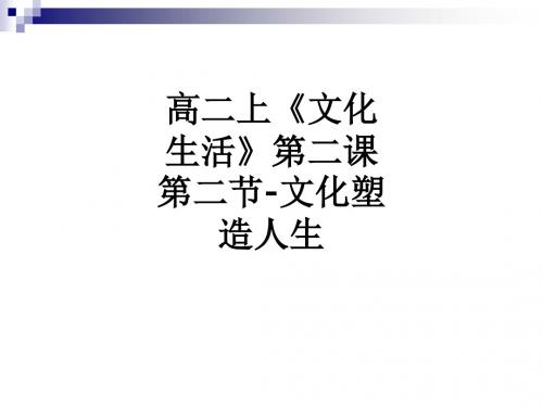 高二上《文化生活》第二课第二节-文化塑造人生ppt课件