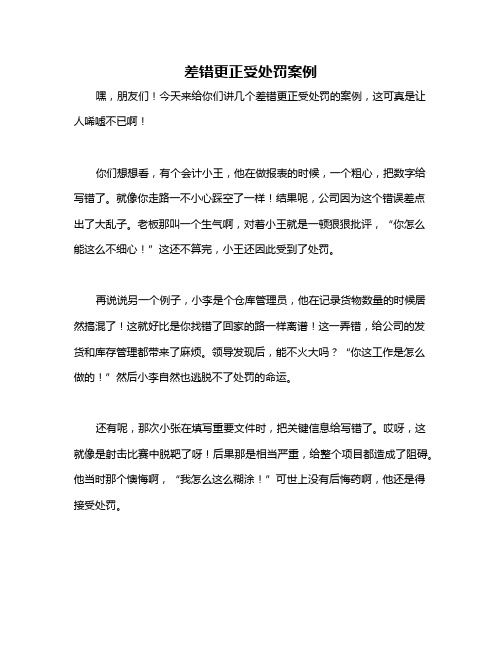 差错更正受处罚案例