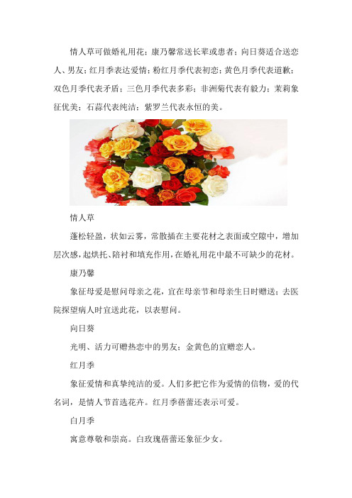 各种花卉的象征意义