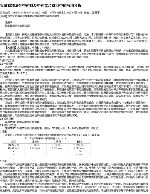 火试鉴别法在中药材及中药饮片鉴别中的应用分析