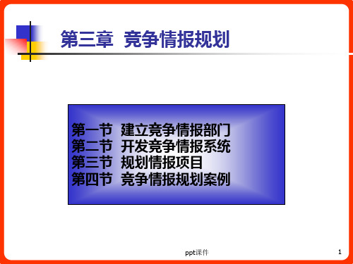 第三章竞争情报规划  ppt课件