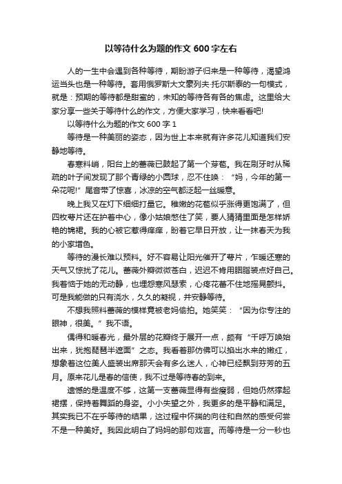 以等待什么为题的作文600字左右