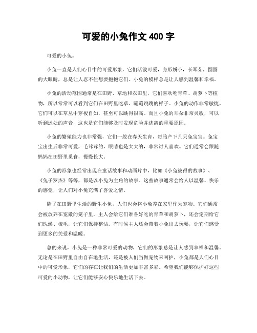 可爱的小兔作文400字