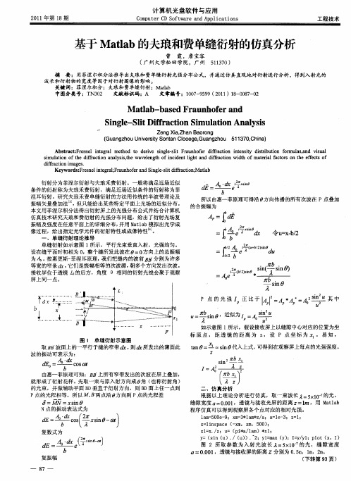 基于Matlab的夫琅和费单缝衍射的仿真分析