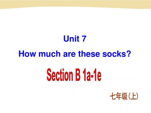 人教新目标七年级英语上册课件 Unit 7 How much are these socks Section B-1 1a-1e(共30张PPT)