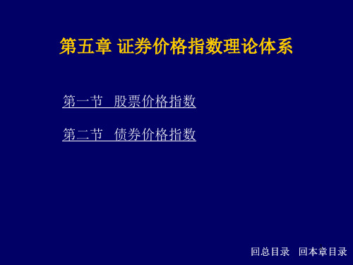 证券价格指数理论体系ppt课件