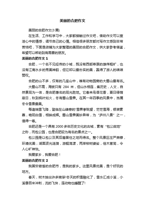 美丽的合肥作文