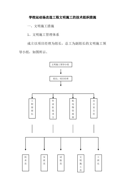 学校运动场改造工程文明施工的技术组织措施