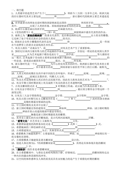 外国美术史试题及答案1到5套1