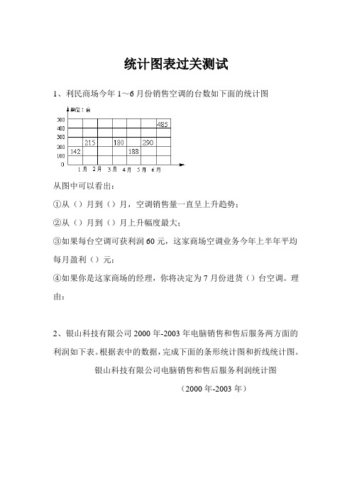 (2020年春)北师大版小升初数学复习专题统计图表过关测试