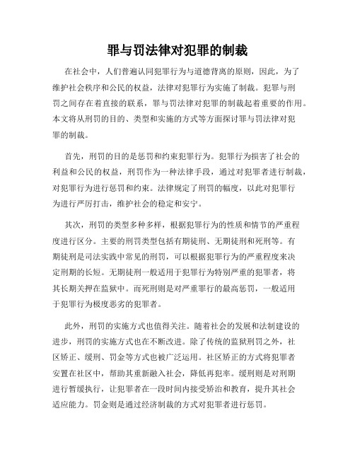 罪与罚法律对犯罪的制裁