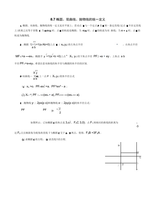 8.12椭圆、双曲线、抛物线的统一定义