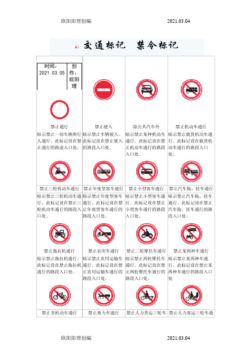 交通标志图片图解大全之欧阳理创编