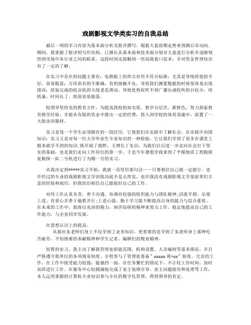 戏剧影视文学类实习的自我总结