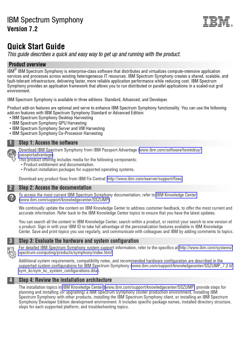 IBM Spectrum Symphony V7.2 快速入门指南说明书