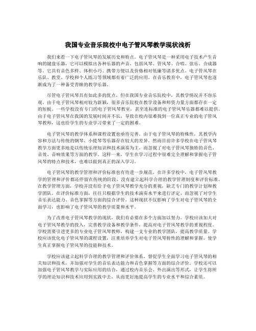 我国专业音乐院校中电子管风琴教学现状浅析