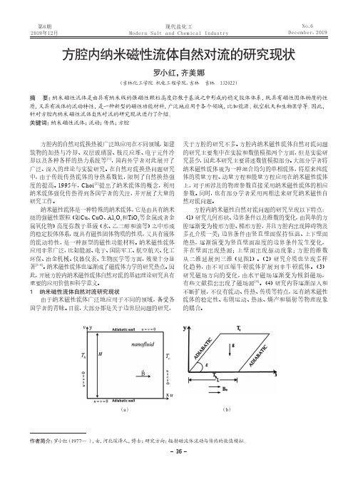 方腔内纳米磁性流体自然对流的研究现状