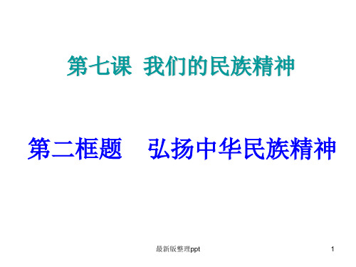 高中政治必修三：弘扬中华民族精神ppt课件