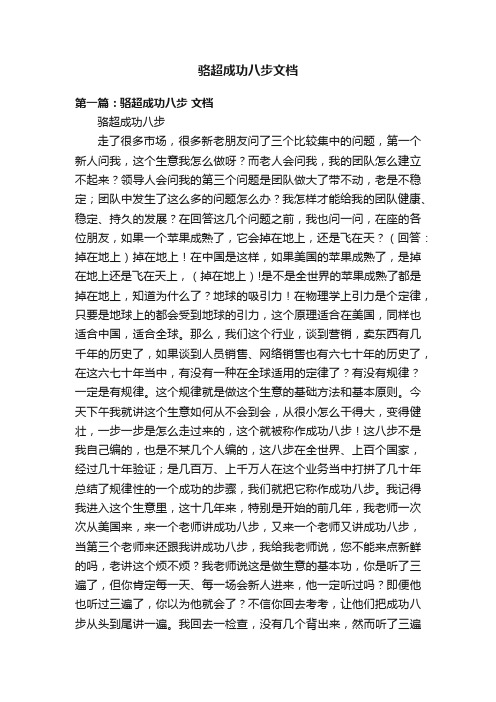 骆超成功八步文档