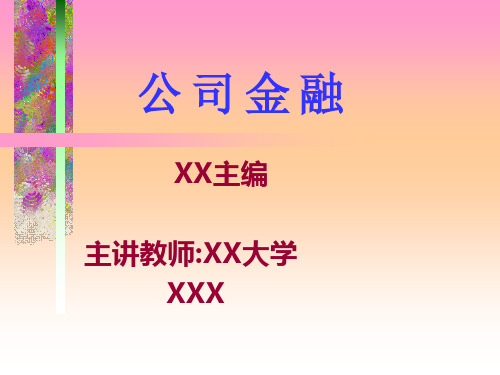 公司金融(PPT38页)