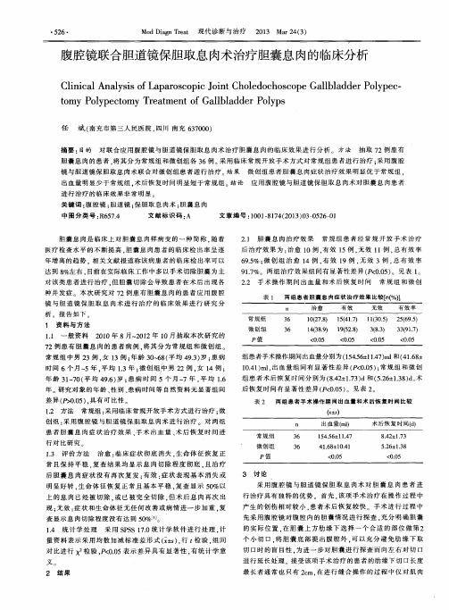 腹腔镜联合胆道镜保胆取息肉术治疗胆囊息肉的临床分析