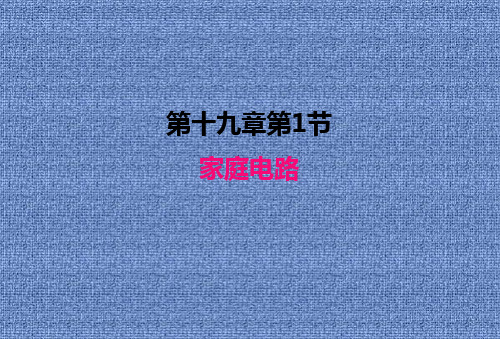 人教版九年级物理下册19.1家庭电路