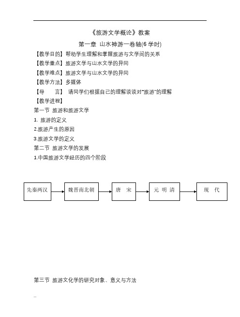 旅游文学概论教案