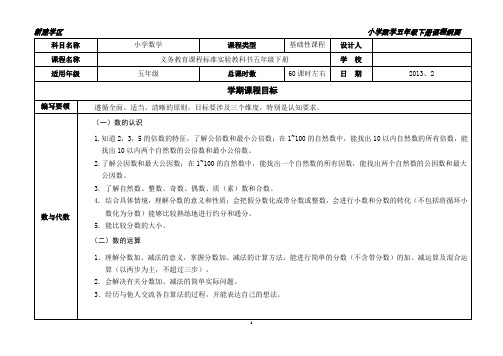 五数下册学期课程纲要 (1)