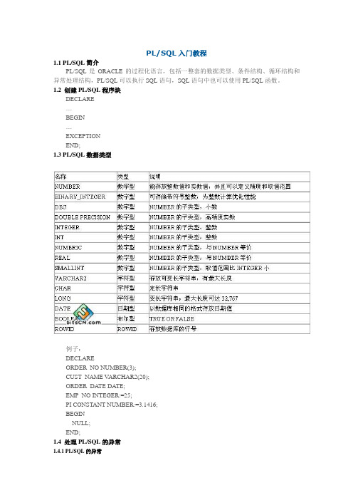 PLSQL入门教程