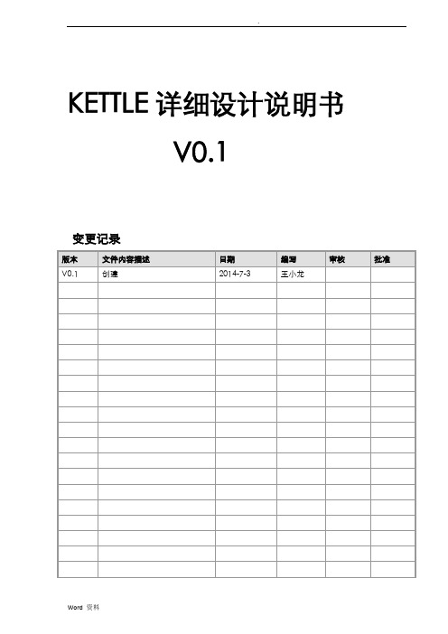 KETTLE详细设计