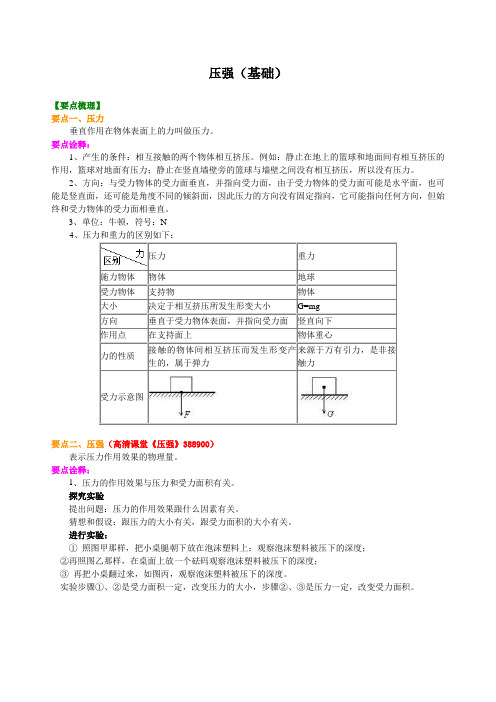 初二物理压强基础知识讲解