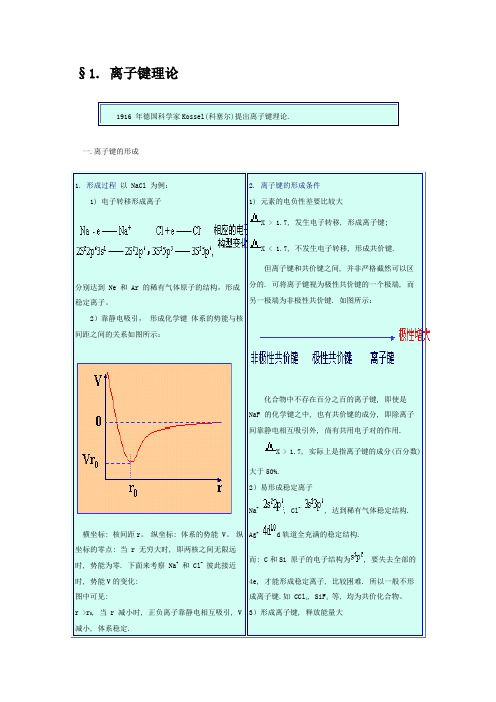 离子键理论