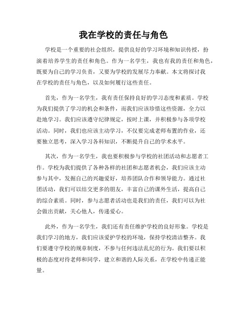 我在学校的责任与角色