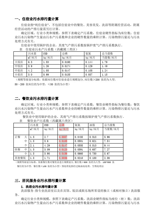 餐饮娱乐服务业污染核算