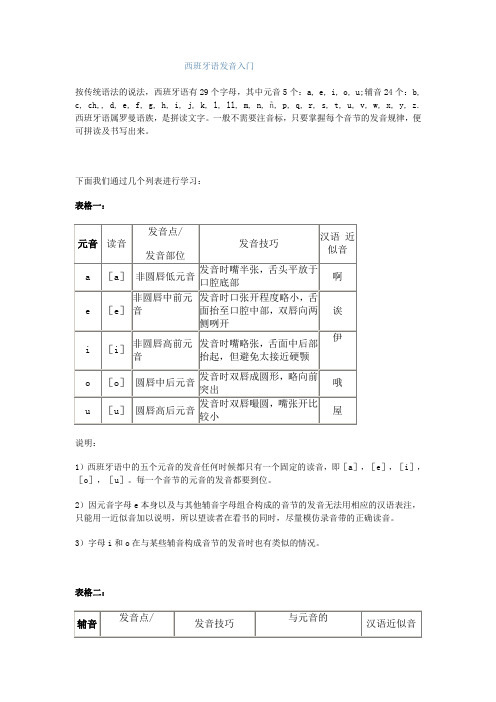 西班牙语发音入门