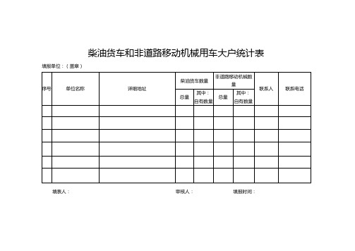 柴油货车和非道路移动机械大户统计表