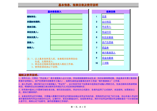 会计账套(含凭证录入、打印、科目表、负债、利润、现金表自动生成).xls