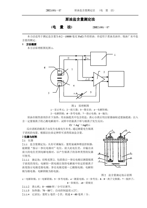 ZBE21001原油盐含量测定法