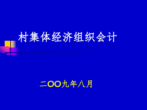 村集体经济组织会计PPT课件