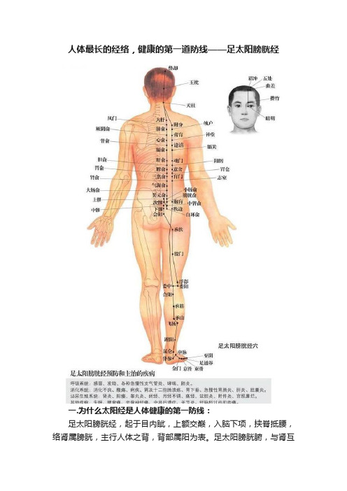 人体最长的经络，健康的第一道防线——足太阳膀胱经