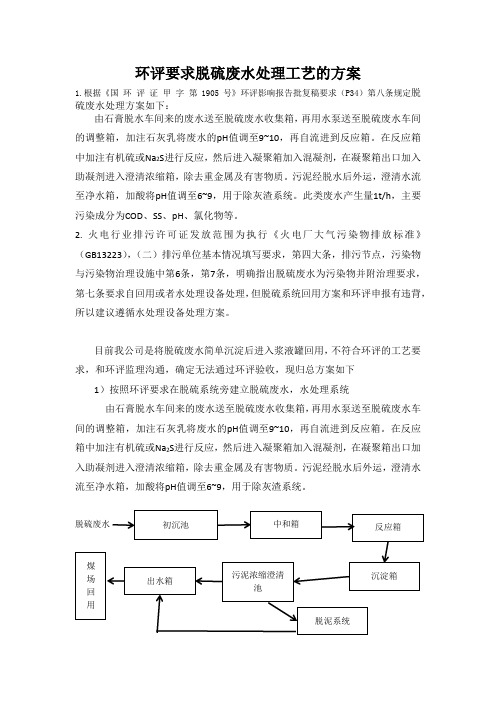 环评要求脱硫废水处理工艺的方案