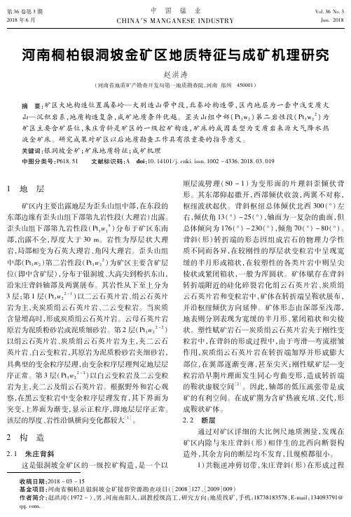 河南桐柏银洞坡金矿区地质特征与成矿机理研究